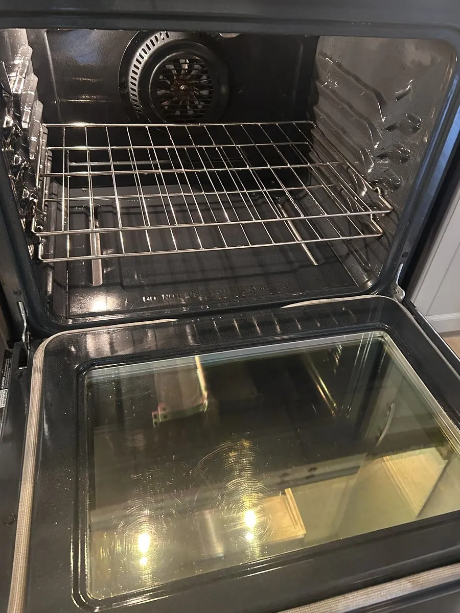 Clean oven after professional appliance cleaning