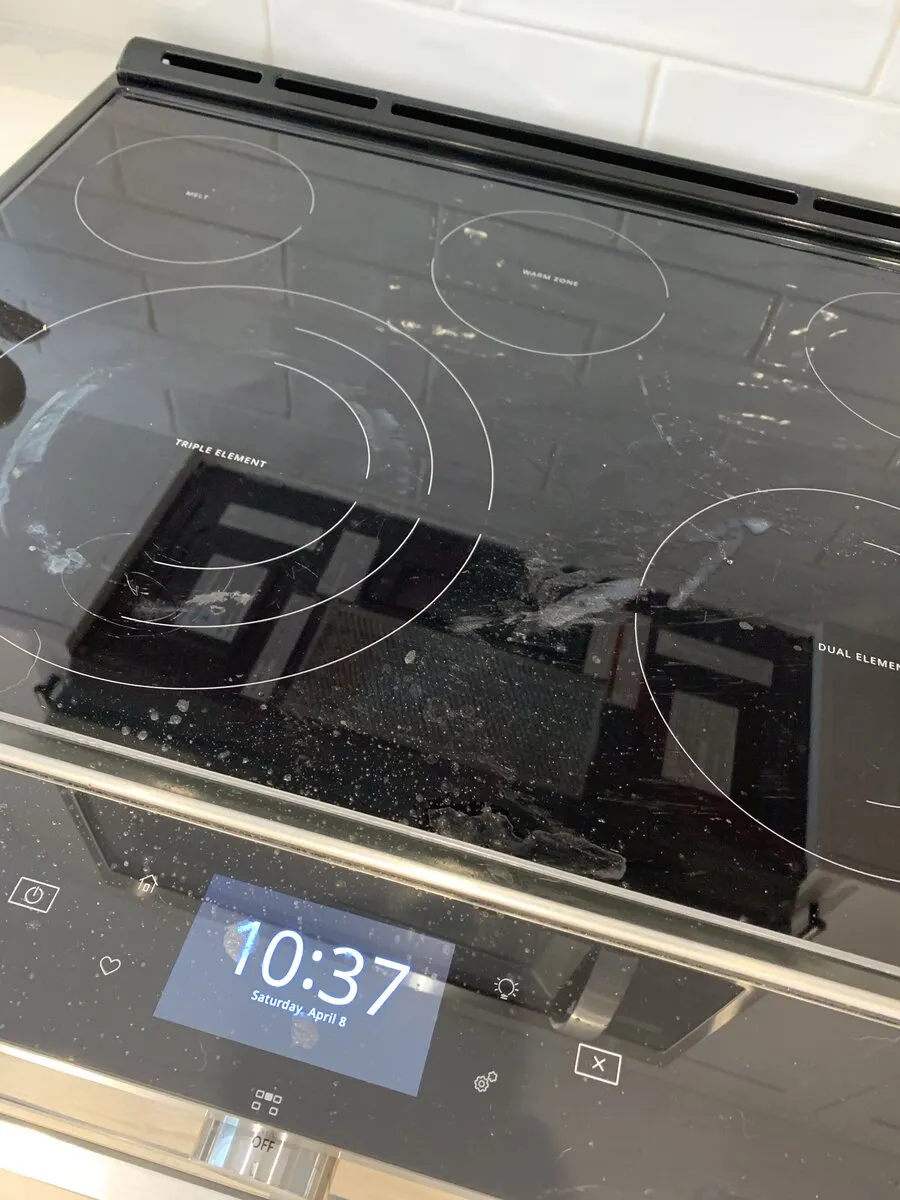 Dirty gas cooker before professional cleaning