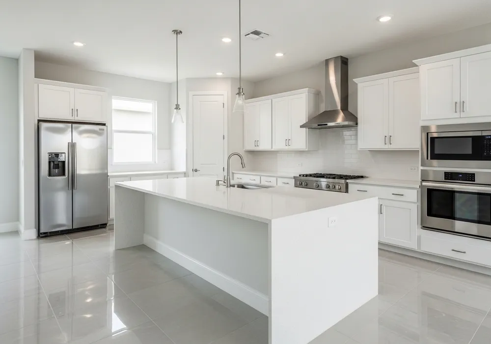 Brand new kitchen completely cleaned after construction — post-construction cleaning service Columbus OH